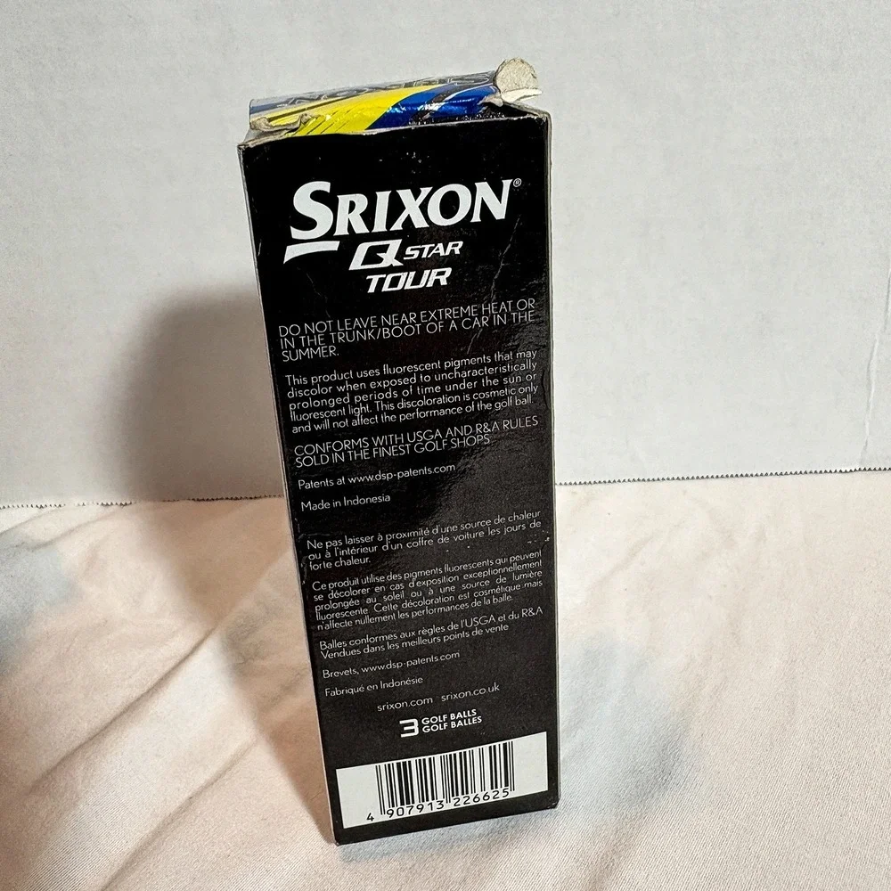Srixon Q-Star Tour Golf Balls Tour Yellow 3 Ball Sleeve New Condition Box Wear